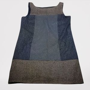 Bailey 44 Blue Grey Brown Wool Blend Sleeveless Sheath Mini Work Dress Size M